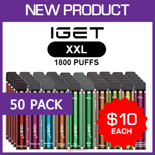 IGET vape uae- IGET LP0F8477 ايجيت فيب دبي حجم XXL - 1800 سحبة - 50 علبة