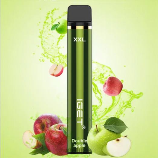 IGET vapes- IGET LP0F8512 ايجيت فيب دبي حجم XXL - 1800 سحبة تفاحة مزدوجة