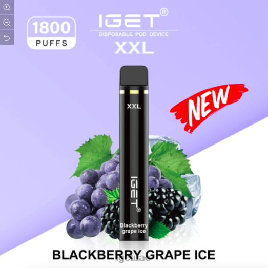 IGET vape uae- IGET LP0F8597 ايجيت فيبز XXL - 1800 سحبة ثلج عنب بلاك بيري
