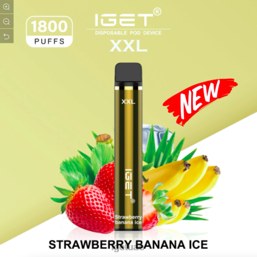 IGET bar uae- IGET LP0F8603 ايجيت فيب دبي حجم XXL - 1800 سحبة جليد الفراولة والموز