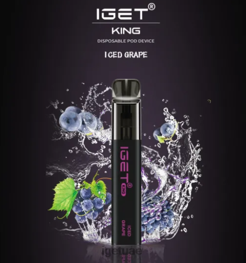 IGET vape uae- IGET LP0F8499 ايجيت فيبس كينج - 2600 نفسة عنب مثلج