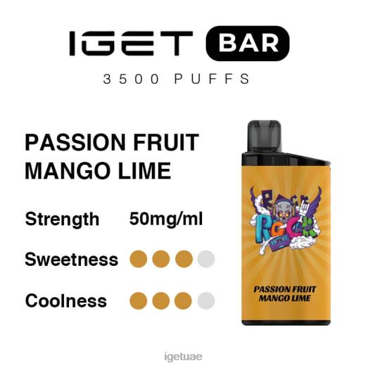 IGET vape uae- IGET LP0F8281 ايجيت فيب بار 3500 سحبة باشن فروت مانجو ليمون