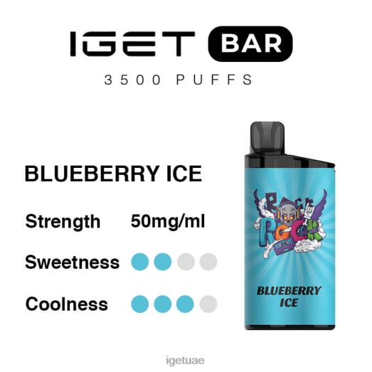 IGET vapes- IGET LP0F8288 ايجيت فيب بار 3500 سحبة جليد التوت