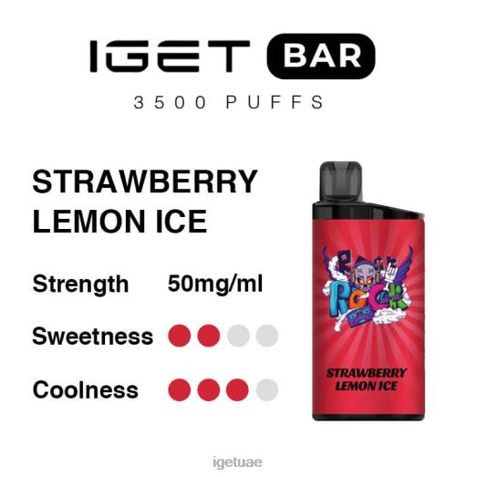 IGET vape abu dhabi- IGET LP0F8293 ايجيت فيب بار 3500 سحبة الفراولة والليمون الجليد