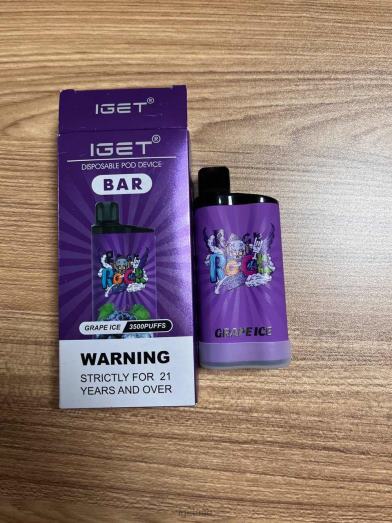 IGET vape- IGET LP0F8300 ايجيت فيب بار 3500 سحبة جليد العنب
