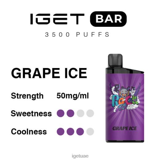 IGET vape- IGET LP0F8300 ايجيت فيب بار 3500 سحبة جليد العنب
