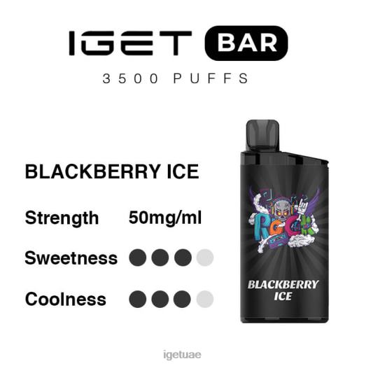 IGET vape uae- IGET LP0F8301 ايجيت فيب نكهات بار 3500 نفسة ثلج بلاك بيري