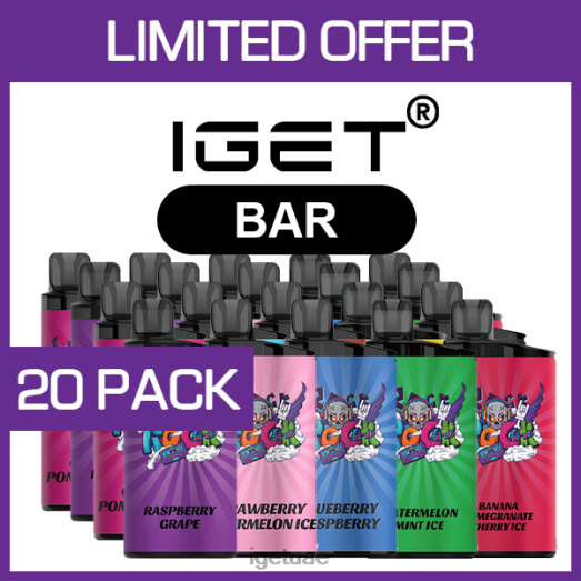 IGET vape- IGET LP0F8483 آيجيت دبي بار - 3500 نفخة - 20 علبة