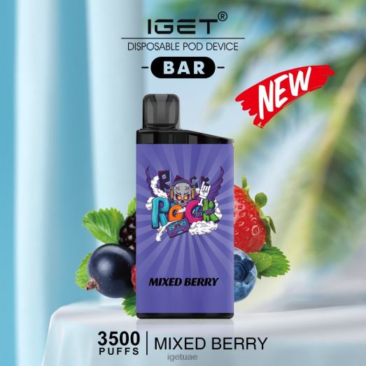 IGET bar uae- IGET LP0F8487 ايجيت فيب بار - 3500 نفث التوت مختلطة