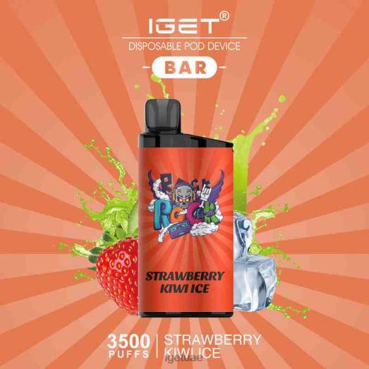 IGET vape abu dhabi- IGET LP0F8587 آيجيت فيب أبو ظبي بار - 3500 نفث جليد الفراولة والكيوي