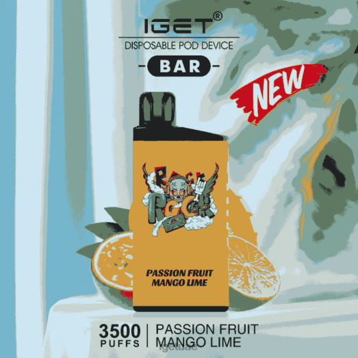 IGET vapes- IGET LP0F8616 آيجيت دبي بار - 3500 نفث باشن فروت مانجو ليمون