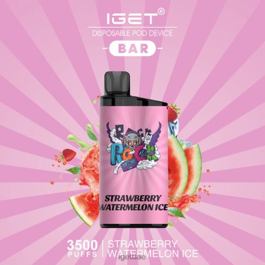 IGET vape- IGET LP0F8640 آيجيت - لوح نكهات الفيب - 3500 نفسة الفراولة والبطيخ الجليد