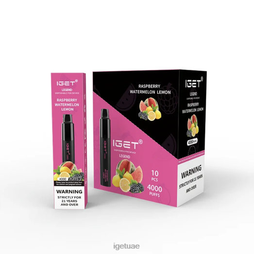 IGET vapes- IGET LP0F8323 إيجيت فيب ليجند 4000 سحبة توت، بطيخ، ليمون