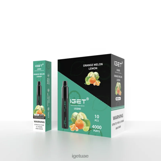 IGET vape- IGET LP0F8335 إيجيت فيبز ليجيند 4000 سحبة برتقال بطيخ ليمون