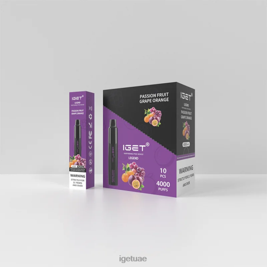 IGET bar abu dhabi- IGET LP0F8339 إيجيت فيب أبو ظبي ليجند 4000 سحبة برتقال باشن فروت عنب