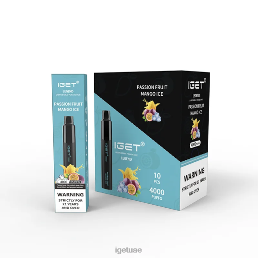 IGET bar dubai- IGET LP0F8342 إيجيت فيبز ليجيند 4000 سحبة باشن فروت مانجو مثلج