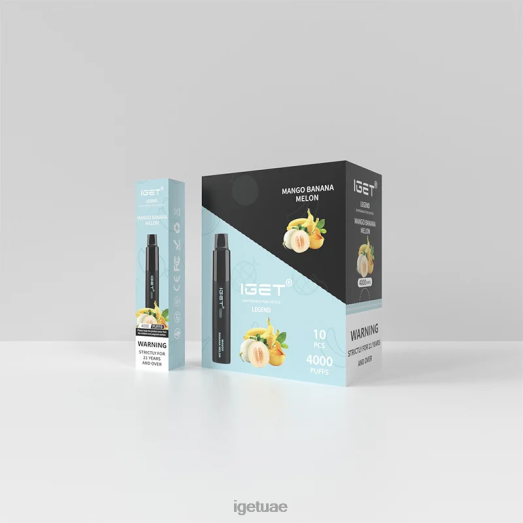 IGET dubai- IGET LP0F8350 آيجيت فيب النكهات الأسطورية 4000 نفسة مانجو موز بطيخ