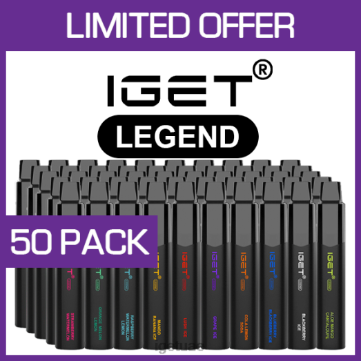 IGET vape uae- IGET LP0F8531 آيجيت فيب أبو ظبي ليجند - 4000 سحبة - 50 علبة