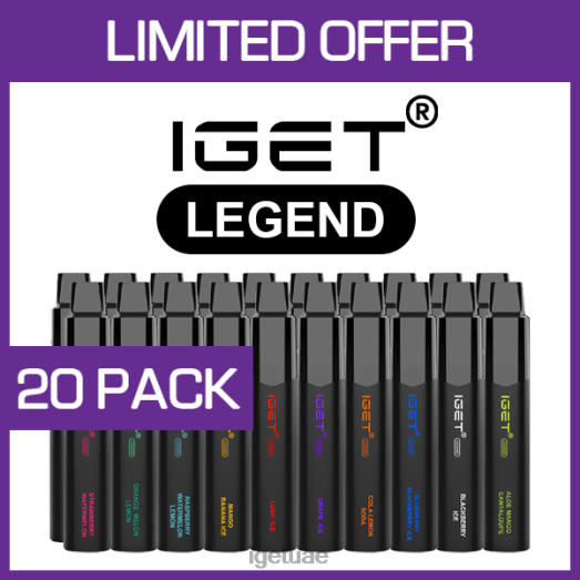 IGET bar uae- IGET LP0F8532 آيجيت دبي ليجند - 4000 مزة - 20 علبة