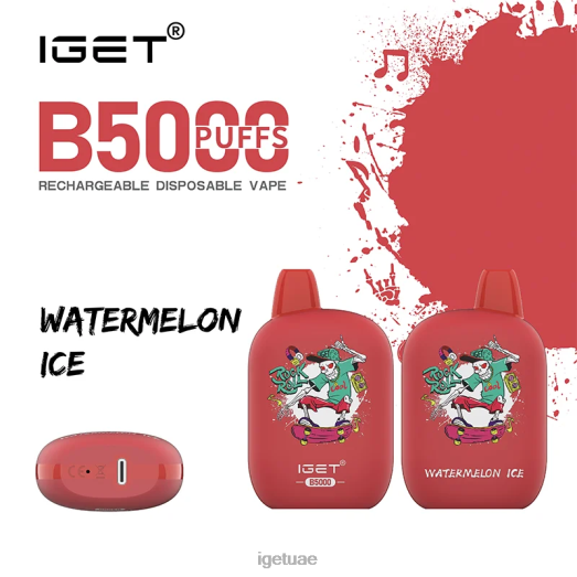IGET vape abu dhabi- IGET LP0F8307 ايجيت فيبز b5000 ثلج البطيخ