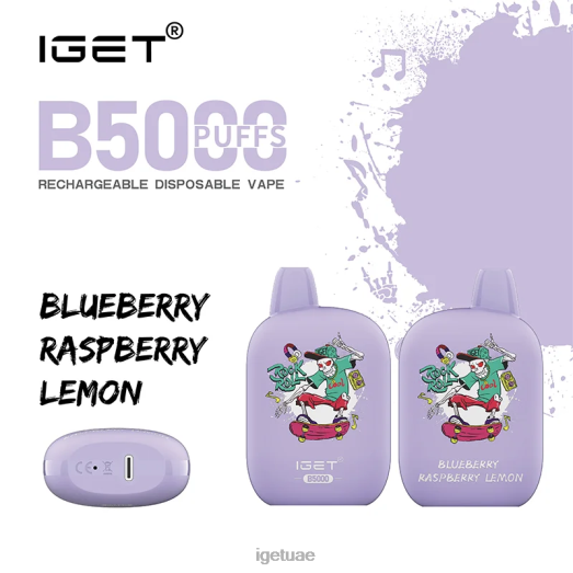 IGET bar abu dhabi- IGET LP0F8308 نكهات iget vape b5000 التوت الأزرق والليمون