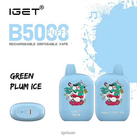 IGET bar dubai- IGET LP0F8311 iget vape ابو ظبي b5000 جليد البرقوق الأخضر