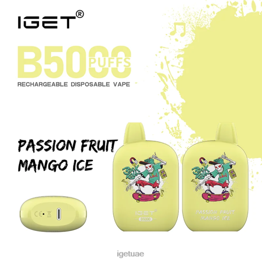 IGET vapes- IGET LP0F8312 إيجيت دبي b5000 باشن فروت مانجو مثلج