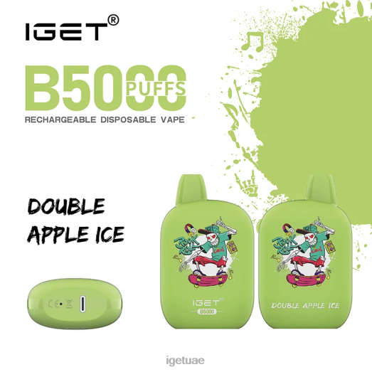 IGET vape uae- IGET LP0F8315 نكهات iget vape b5000 ثلج تفاح مزدوج