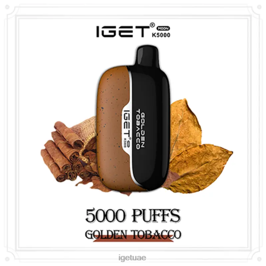 IGET vape uae- IGET LP0F8211 ايجيت فيب مون 5000 سحبة التبغ الذهبي