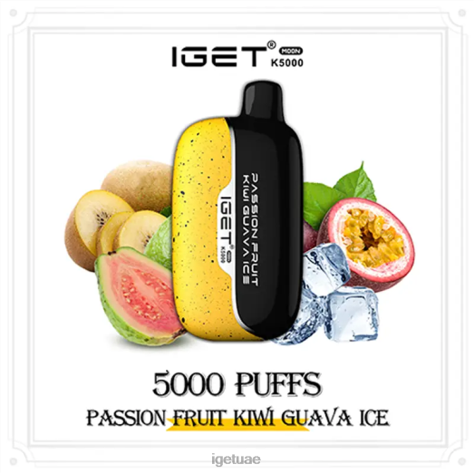 IGET bar uae- IGET LP0F8212 ايجيت فيب يو اي مون 5000 سحبة باشن فروت كيوي جوافة مثلج