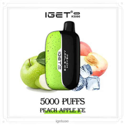 IGET bar dubai- IGET LP0F8217 ايجيت فيب نكهات مون 5000 سحبة ثلج التفاح والخوخ