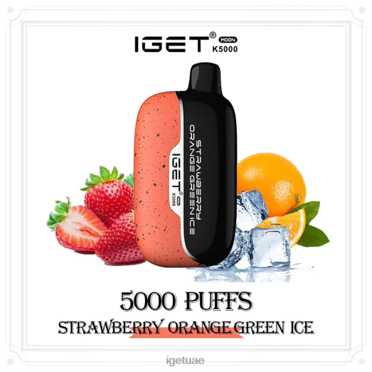 IGET bar uae- IGET LP0F8222 ايجيت فيب دبي مون 5000 سحبة الفراولة والبرتقال والثلج الأخضر