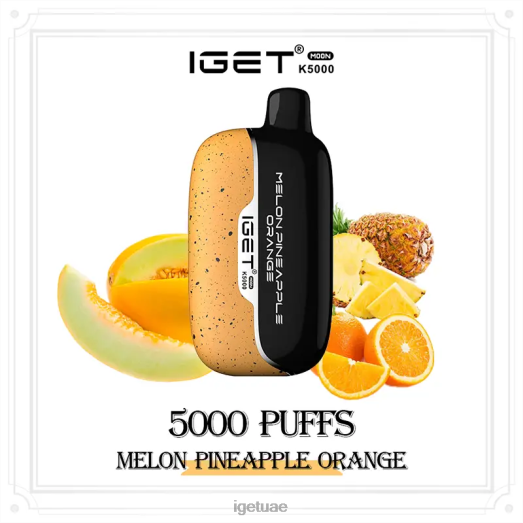 IGET vape abu dhabi- IGET LP0F8223 ايجيت فيب مون 5000 سحبة شمام أناناس برتقال