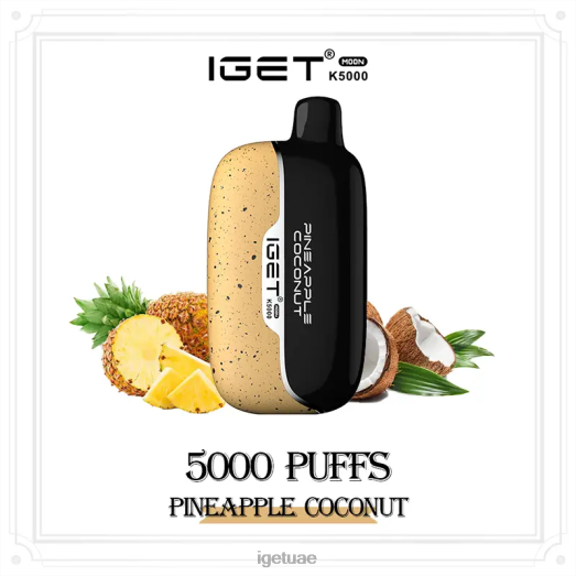IGET vape dubai- IGET LP0F8226 ايجيت فيب يو اي مون 5000 سحبة جوز الهند الأناناس