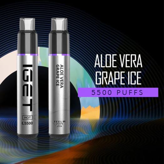 IGET vape- IGET LP0F8584 ايجيت فيب النكهات الساخنة - 5500 نفسة الألوة فيرا العنب الجليد