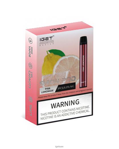 IGET vape abu dhabi- IGET LP0F825 إيجيت دبي 3 × شيون عصير الليمون الوردي