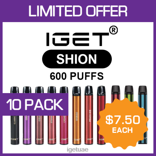 IGET bar- IGET LP0F8507 ايجيت فيب نكهات شيون - 600 نفث - 10 عبوات