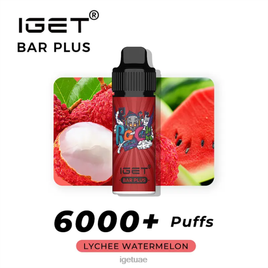 IGET bar dubai- IGET LP0F8237 آيجيت فيبز بار بلس 6000 نفخة بطيخ ليتشي