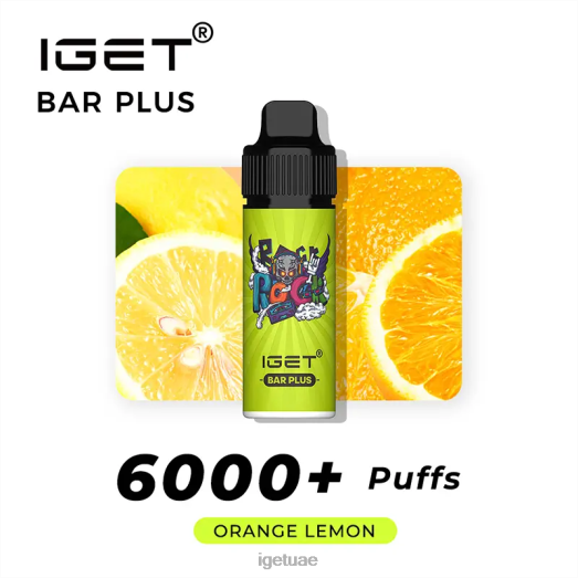 IGET vapes- IGET LP0F8238 آيجيت فيب نكهات بار بالإضافة إلى 6000 نفخة ليمون برتقال
