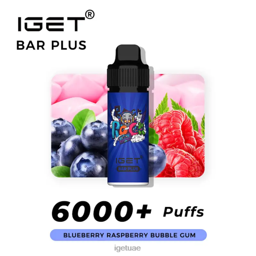 IGET vape- IGET LP0F8240 آيجيت فيب الإمارات العربية المتحدة بالإضافة إلى 6000 نفث علكة التوت الأزرق