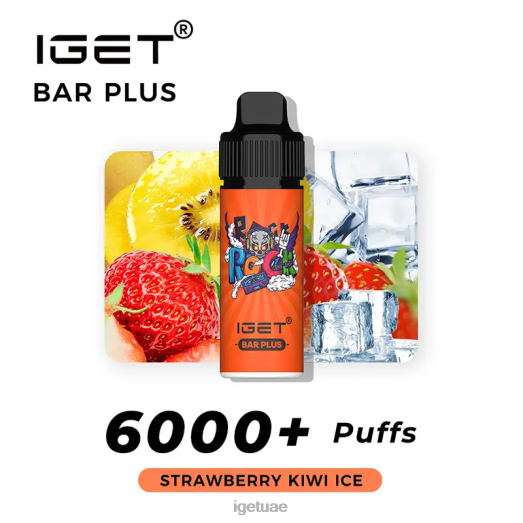 IGET vape uae- IGET LP0F8241 آيجيت فيب أبو ظبي بار بلس 6000 نفث جليد الفراولة والكيوي
