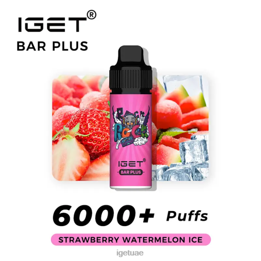 IGET bar uae- IGET LP0F8242 آيجيت دبي بار بلس 6000 نفث الفراولة والبطيخ الجليد