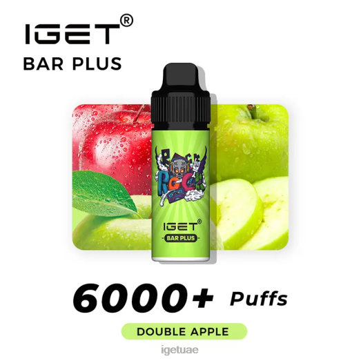 IGET dubai- IGET LP0F8245 آيجيت فيب نكهات بار بالإضافة إلى 6000 نفخة تفاحة مزدوجة