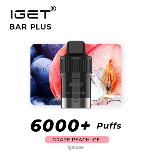 IGET bar abu dhabi- IGET LP0F8254 ايجيت فيب الامارات بار بلس 6000 سحبة العنب والخوخ lce