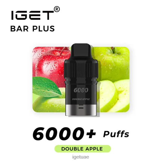 IGET bar- IGET LP0F8259 ايجيت فيب نكهات بار بلس 6000 مزة تفاحة مزدوجة