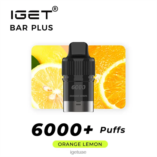 IGET vape uae- IGET LP0F8261 ايجيت فيب الامارات بار بلس 6000 سحبة ليمون برتقال