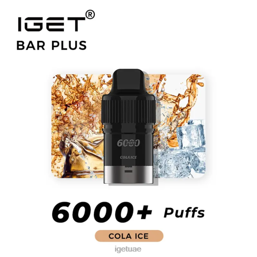 IGET vape abu dhabi- IGET LP0F8263 ايجيت دبي بار بلس 6000 مزة جليد الكولا