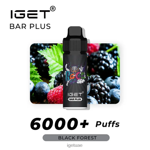 IGET bar- IGET LP0F8563 آيجيت - لوح نكهات فيب بلس - 6000 نفث الغابة السوداء