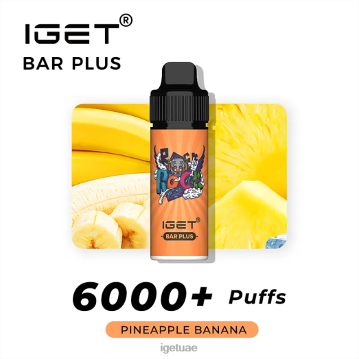 IGET vape dubai- IGET LP0F8600 آيجيت فيب الإمارات العربية المتحدة بلس - 6000 نفث موز اناناس